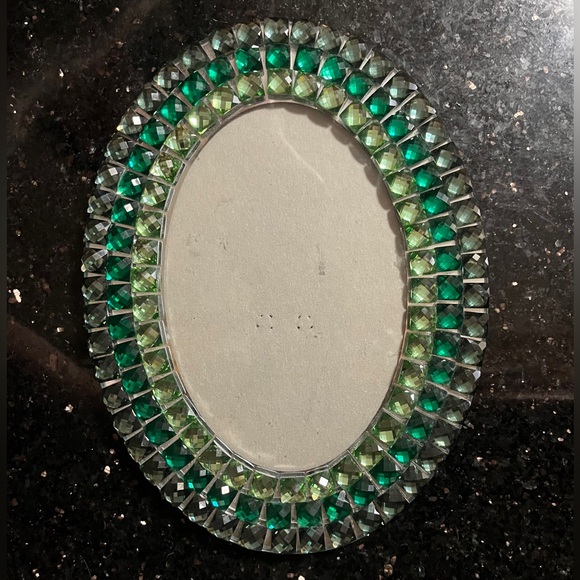 Green Rhinestone Oval Picture Frame - Picture 3 of 9